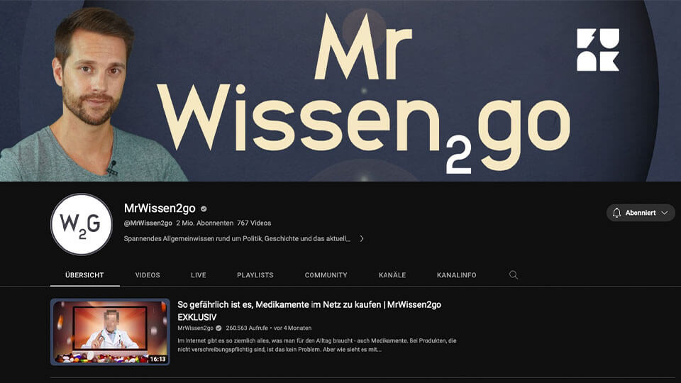 Screenshot vom YouTube Kanal "MrWissen2Go"